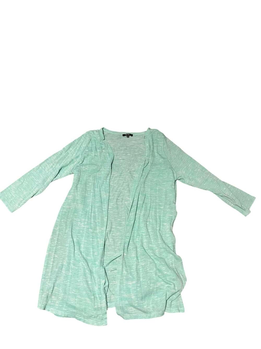 Ipulse Women's Mint Green Heathered Open Front Long